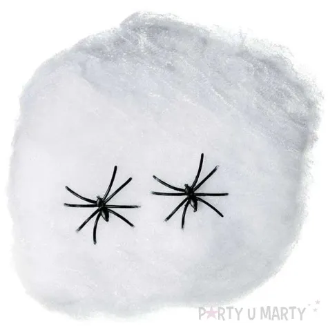 dekoracja pajeczyna nylon biala guirca 40 g