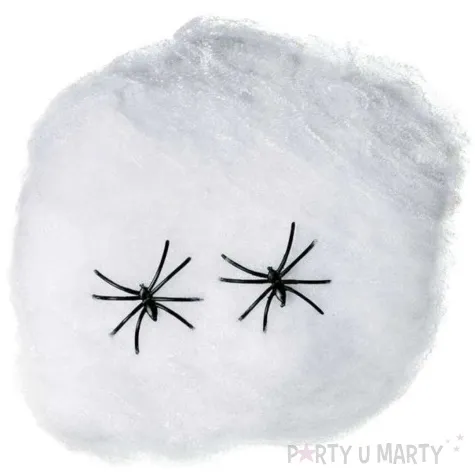 dekoracja pajeczyna nylon bialy guirca 100g