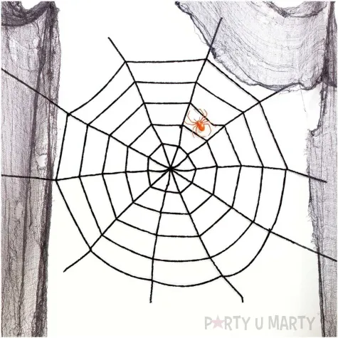 dekoracja pajeczyna pluszowa czarny partypal 150 cm