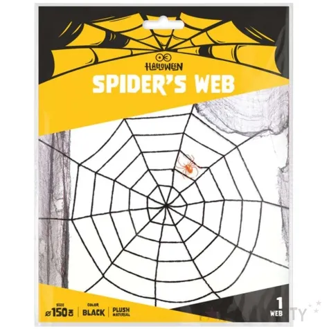 dekoracja pajeczyna pluszowa czarny partypal 150 cm