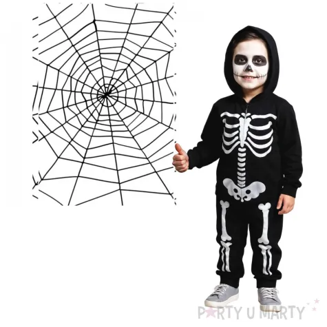 dekoracja pajeczyna z pajakiem czarna smiffys 150 cm