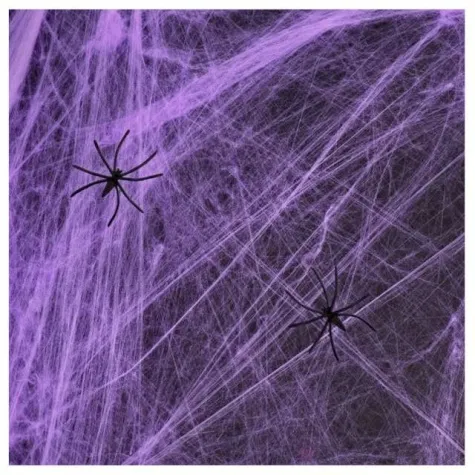 dekoracja pajeczynaz pajakami fioletowa partypal 60 g