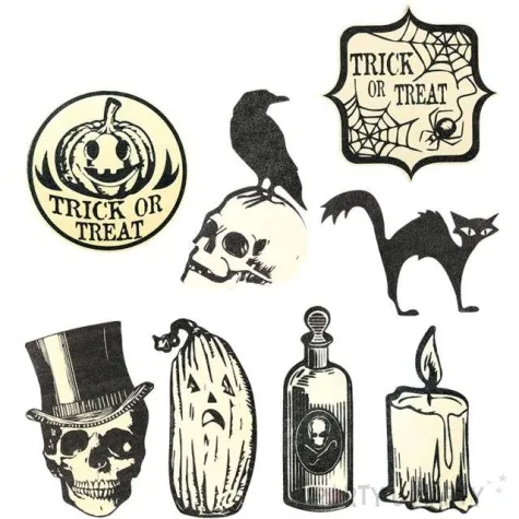 dekoracja papierowa halloween brokat guirca 9 szt