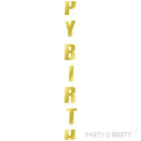dekoracja pionowa happy birthday zloty godan 170 cm