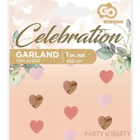 dekoracja pionowa serduszka rozowy godam 450 cm