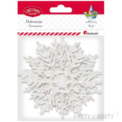 dekoracja platek sniegu titanum 10 5 cm 8 szt