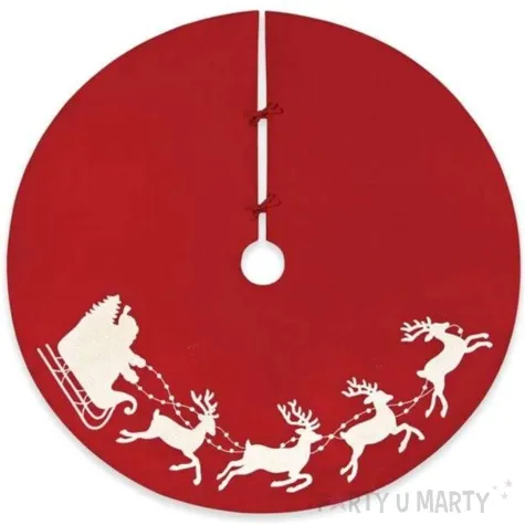 dekoracja pokrowiec swiateczny pod choinke renifery kraszek 88 cm
