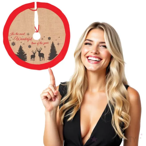 dekoracja pokrowiec zimowa sceneria pod choinke guirca 85 cm