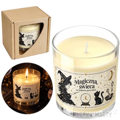 dekoracja prezent na andrzejki swieca zapachowa rytualna gotycka ornament halloween swieczka