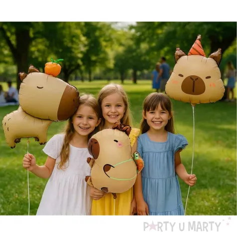 dekoracja prezent na urodziny balon foliowy kapibara glowa do girlandy 18 shp
