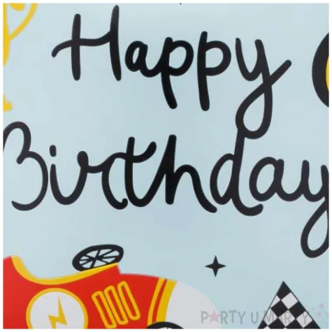 dekoracja prezent na urodziny balon foliowy samochody wyscigowe happy birthday 18 rnd