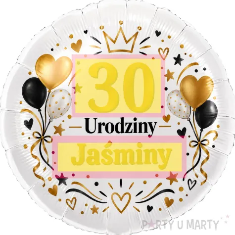 dekoracja prezent na urodziny balon foliowy z imieniem elegant personalizacja do girland