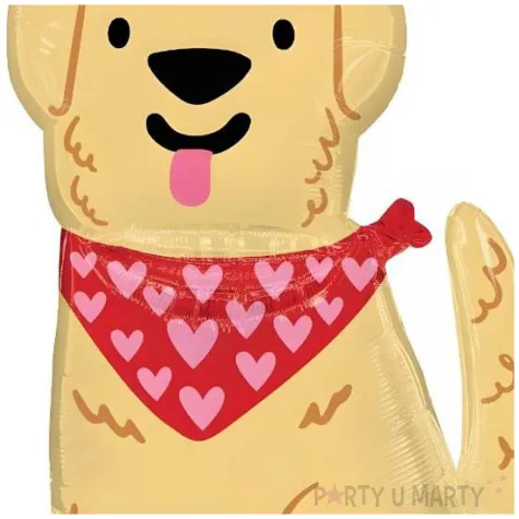 dekoracja prezent na walentynki dzien kobiet balon foliowy pies z serduszkami 34 shp