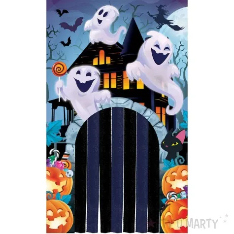 dekoracja przejscie dynie i duchy halloween guirca 240x145 cm