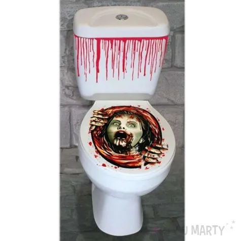 dekoracja przyklejana halloween wc 3 zombie