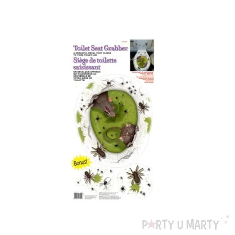 dekoracja przyklejana halloween wc szczury 61 x 30 cm