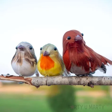 dekoracja ptaki wrobel lasowka mix aliga 12 cm 6 szt