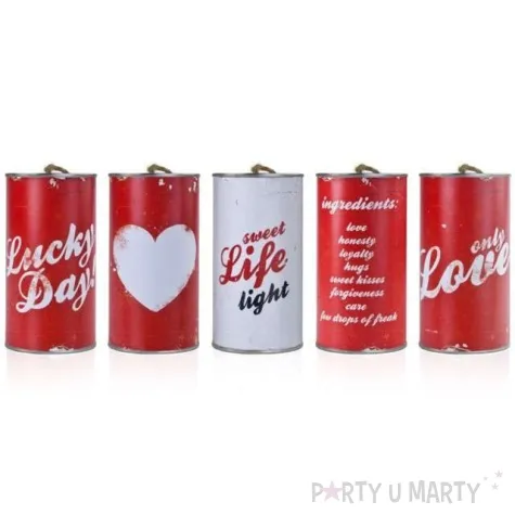 dekoracja puszki weselne cola mix partydeco 5 szt