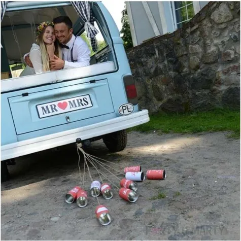 dekoracja puszki weselne cola mix partydeco 5 szt