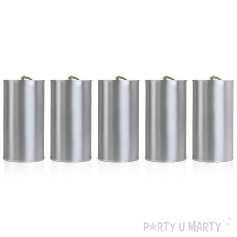 dekoracja puszki weselne srebrny partydeco 5 szt