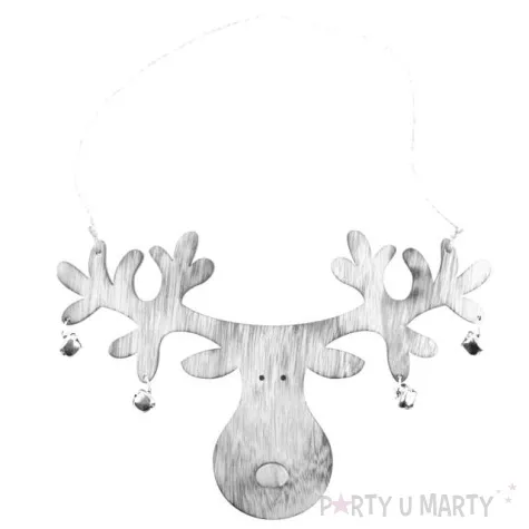 dekoracja renifer z dzwoneczkami drewno ecru arpex 24 cm