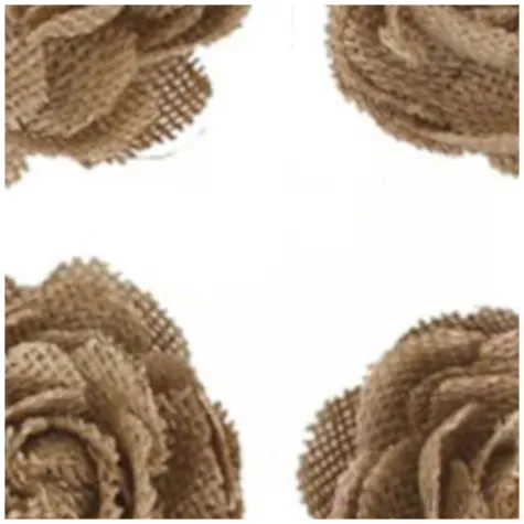 dekoracja roze jutowe chaks 5 cm 4 szt