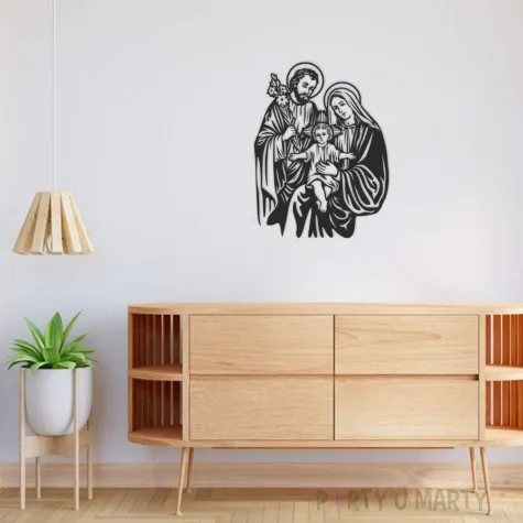 dekoracja scienna obraz azurowy swieta rodzina czarny 39x51 cm