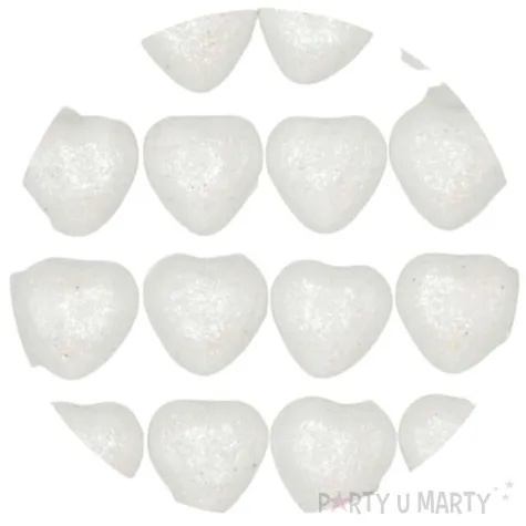 dekoracja serca brokatowe styropian perlowa aliga 20 szt