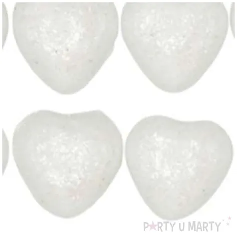 dekoracja serca brokatowe styropian perlowa aliga 20 szt