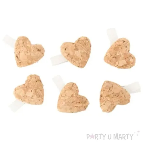 dekoracja serca korkowe chaks 3 5 cm 6 szt