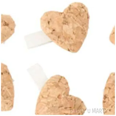 dekoracja serca korkowe chaks 3 5 cm 6 szt