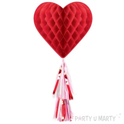 dekoracja serce bibulowe czerwone amscan