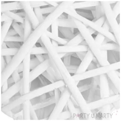 dekoracja serce wiklinowe biale czakos 12 cm