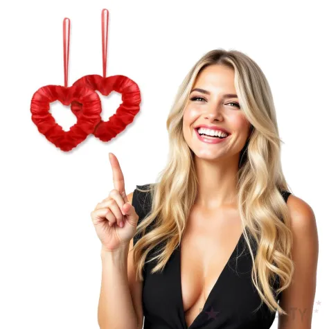 dekoracja serduszka na tasiemce dekoracjepolska czerwona 2 szt