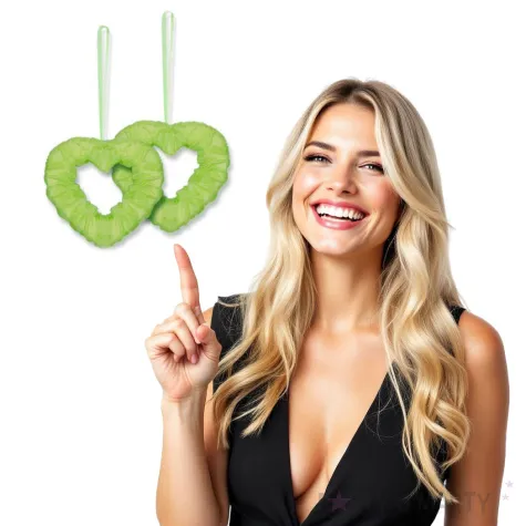 dekoracja serduszka na tasiemce dekoracjepolska zielone jabluszko 2 szt