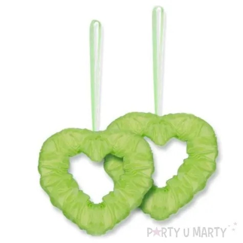 dekoracja serduszka na tasiemce dekoracjepolska zielone jabluszko 2 szt