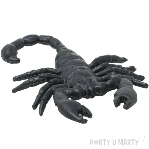 dekoracja skorpiony czarny guirca 6 cm 8 szt