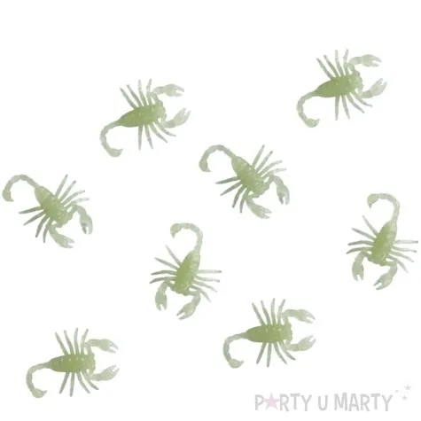 dekoracja skorpiony swiecace bialy guirca 6 cm 8 szt