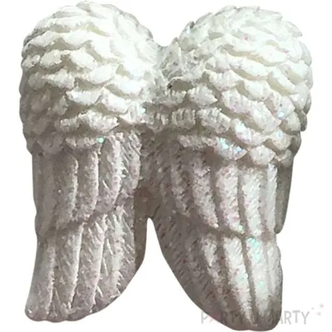 dekoracja skrzydla anielskie brokatowe bialy titanum 8 szt