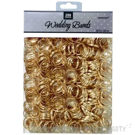 dekoracja slubne obraczki zlota amscan 288 szt