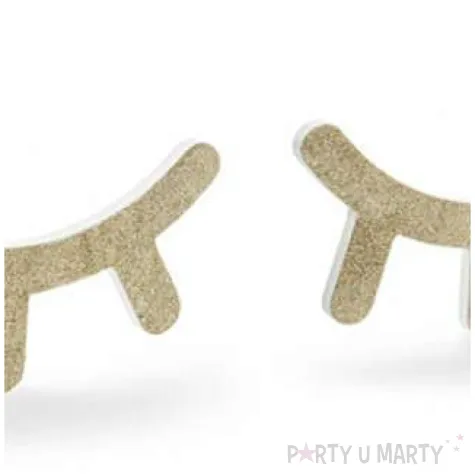 dekoracja spiace oczka na sciane zlote partydeco