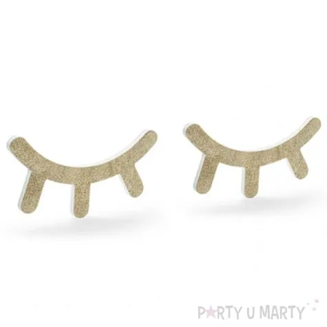 dekoracja spiace oczka na sciane zlote partydeco