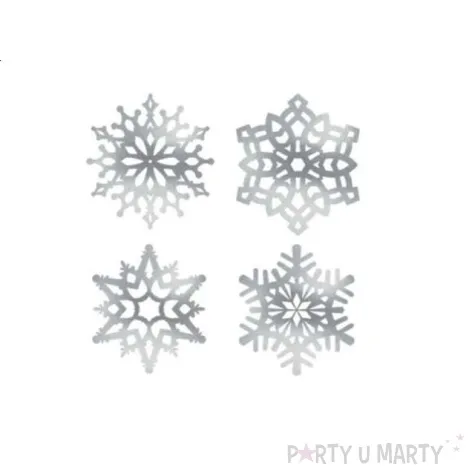 dekoracja srebrne platki sniegu 40 6cm 1 szt