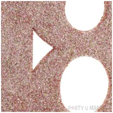 dekoracja stojaca brokatowa liczba 18 rozowe zloto santex 10 cm