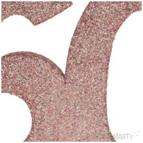 dekoracja stojaca brokatowa liczba 60 rozowe zloto santex 10 cm