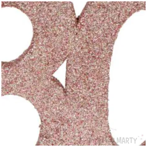 dekoracja stojaca brokatowa liczba 80 rozowe zloto santex 10 cm