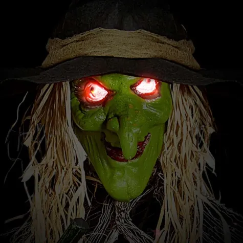 dekoracja stojaca dlugonosa wiedzma halloween widmann 240 cm