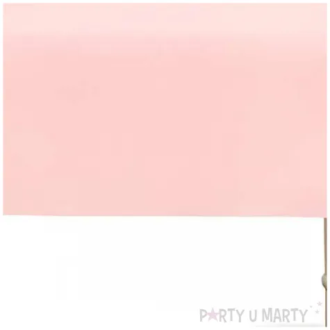 dekoracja stolu na baby shower urodziny obrus syntetyczny monokolor rozowy jasny 137x183 cm