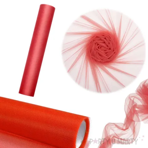 dekoracja stolu na boze narodzenie swieta wesele tiul gladki czerwony 0 15 x 9 m