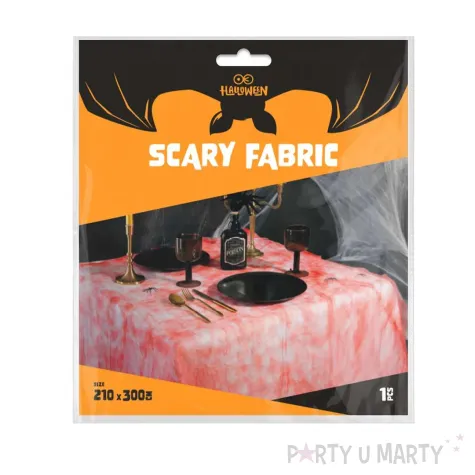 dekoracja stolu na halloween obrus plamy krwi zakrwawiony siatka 210x300 cm